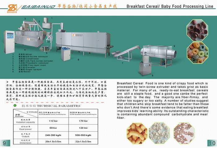 breakfast cereal processing line