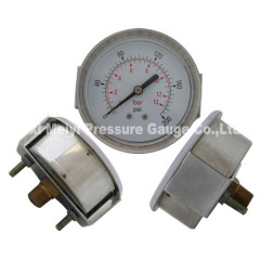 STEEL CHROME CASE PRESSURE GAUGE WITH SCREW IN LENS