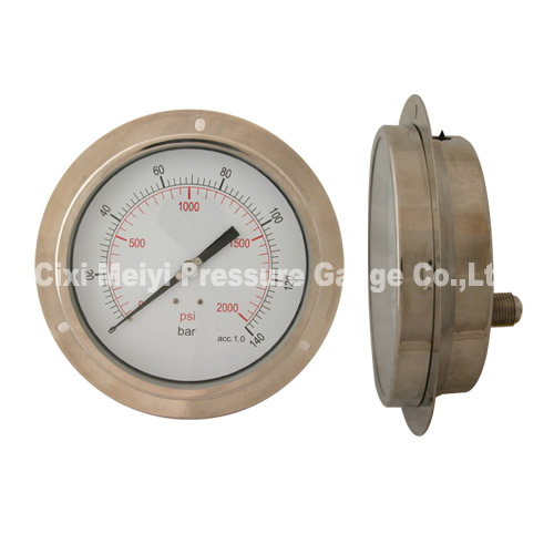 All Stainless Steel Pressure Gauge with Flange