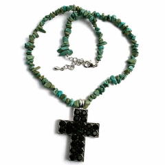 PLEXIGLASS CROSS NECKLACE