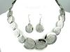 Round Metal Flake Necklace & Earring