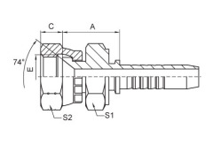 JIC Female 74°Cone Seat Double Hexagon SAE J514