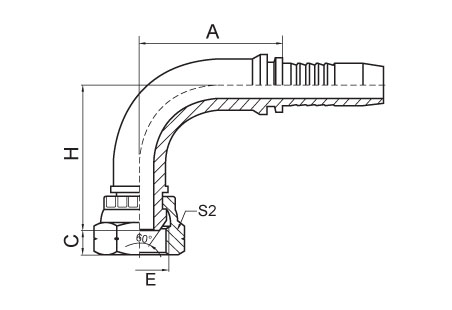 90°BSP Female 60°Cone