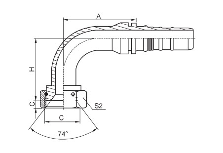 90°JIC Female 74°Cone Seat SAE J514