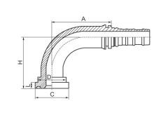 90°SAE Flange 9000 PSL ISO 12151-3-SAE J516