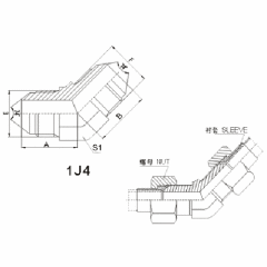 45°Elbow JIC Male 74°COne