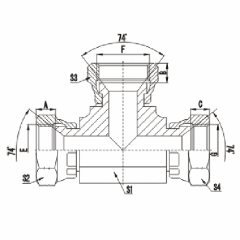 JIC Female 74°Seat Tee