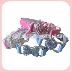 rhinestone charms Dog Collar