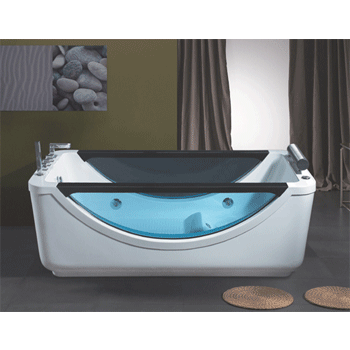 Two tempered glass skirt bathtub