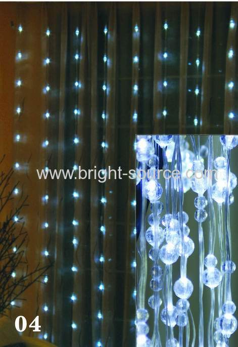 96L LED CURTAIN LIGHTS WITH ACRYLIC BEADS