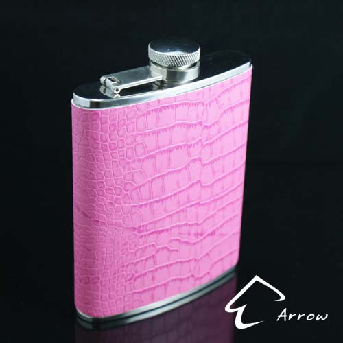 Pink Leahter Flask
