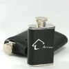 Dual Liquor Flasks with Leather Case