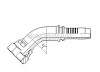 Metric 60 Cone Seal 45 Elbow Fitting