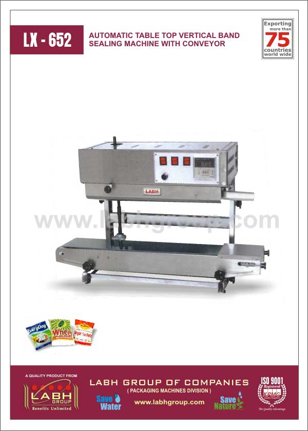 Automatic Table Top Vertical Band Sealing Machine With Conveyor