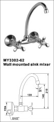 Wall mounted sink mixer