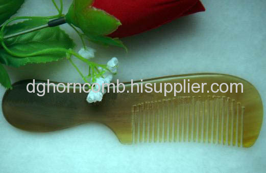 Round Handle White Yak Horn Comb