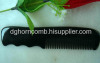 Three Wave Handle Black Yak Horn Comb