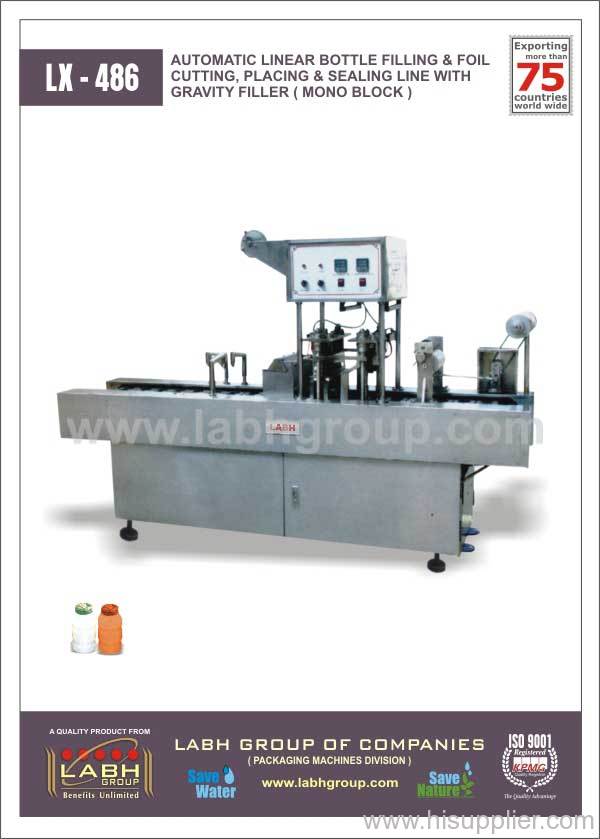 Bottle Filling and Foil Cutting, Placing & Sealing Line