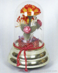 Glass Cover With Flower Gift