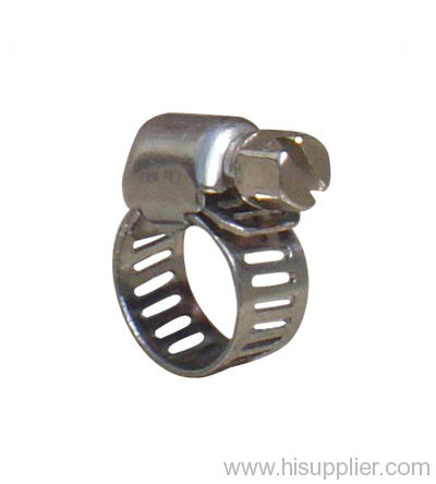 Mini type worm drive hose clamps