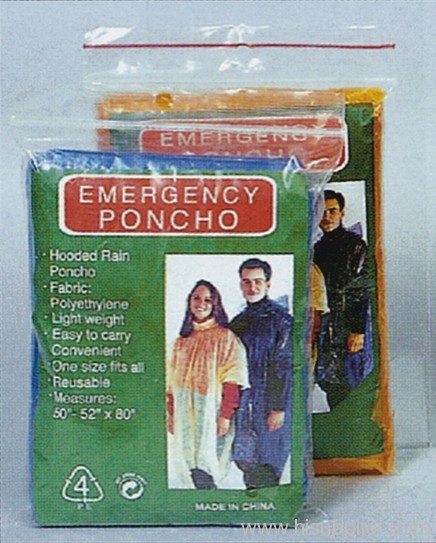 Emergency Poncho Asst. Colors