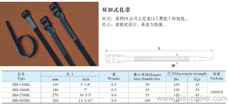 Double locking  cable ties