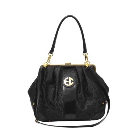 black patent leather handbag