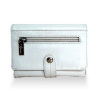 white leather wallet