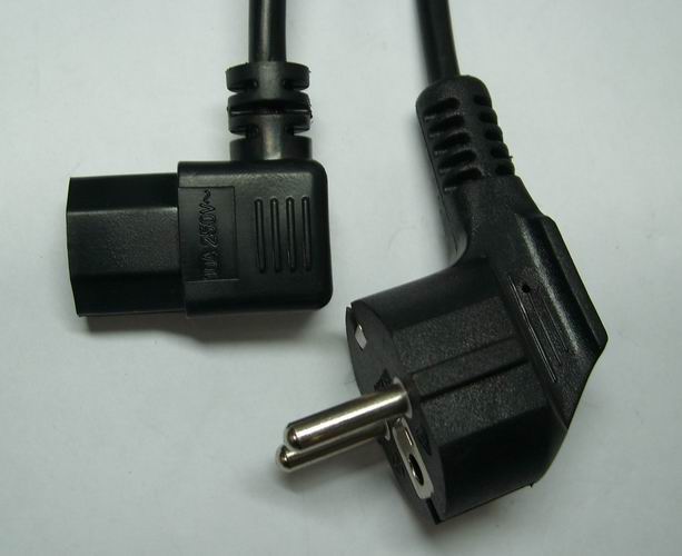 Schuko Plug with Angled IEC C13 connector