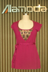 Cotton Knitted Dress with Embroidery and Sequin