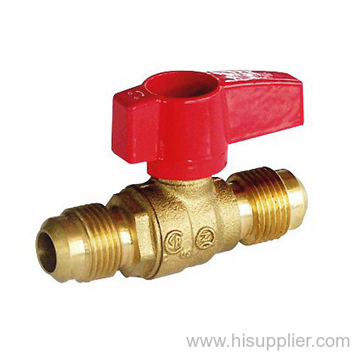 CSA 1/2 5psig Approved Flare / Flare Brass Gas Ball Valve With Aluminum Lever Handle