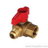 CSA 1/2 5psig Approved Flare x FIP Brass Gas Angle Ball Valve With Aluminum Lever Handle
