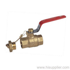 1/2'-1''F/F Brass Ball valve with Brass Plug Steel lever Handle 600WOG