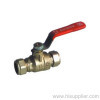 15mm & 20mm Brass compression ball valve red steel lever handle Ni Plating 1.6Mpa