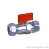 15mm & 20mm Brass compression ball valve red aluminum handle Chrome Plating 1.6Mpa