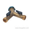 3/4'' Brass 3-way hose shut-off with nylon handle