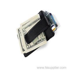 leather money clip with card holder