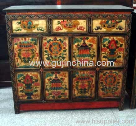 Antique reproduction tibetan cabinet