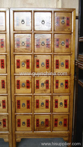 Antique elm wood medicine cabinet