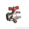 1/2''-1'' F/F Brass Ball Valve With Drain Cock Ni Plating PN25