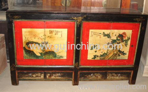 Chinese antique painted TV standing