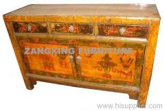 Old Gansu painted cabinet