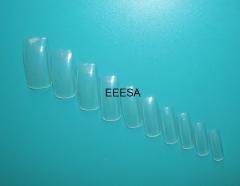 Clear full cover tips, artificial nails, nail extensions