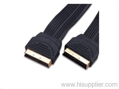 21 Pin Scart Plug to Scart Plug Flat Cable