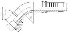 45° Metric Female Flat Seal