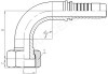 90° Metric Female Flat Seal