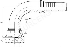 90° Metric Female 60°Cone Seal