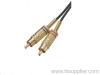 Metal RCA Plug to 2 RCA Plug Cable