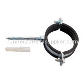 Pipe clamp with rubber