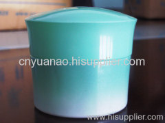 square	glass	cosmetics	jar	green